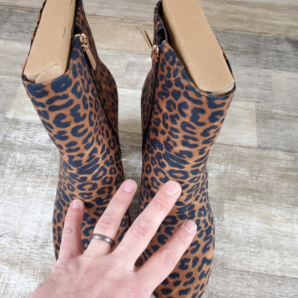 Jessica Simpson Rexura Booties Womens Sz 8.5 M Natural Safari Leopard Leather - Picture 7 of 12